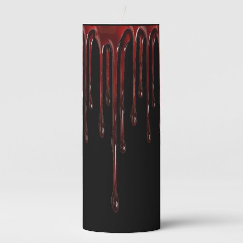 Blood Drips Pillar Candle