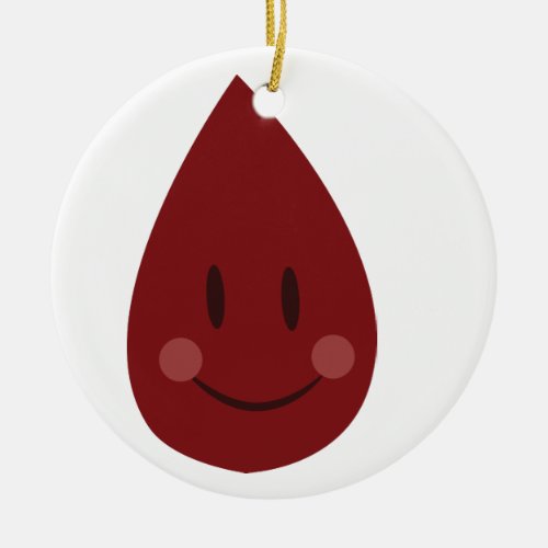 Blood Drop Ceramic Ornament