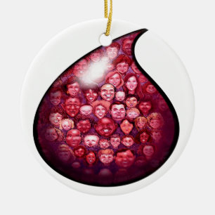 Blood Drop Ceramic Ornament