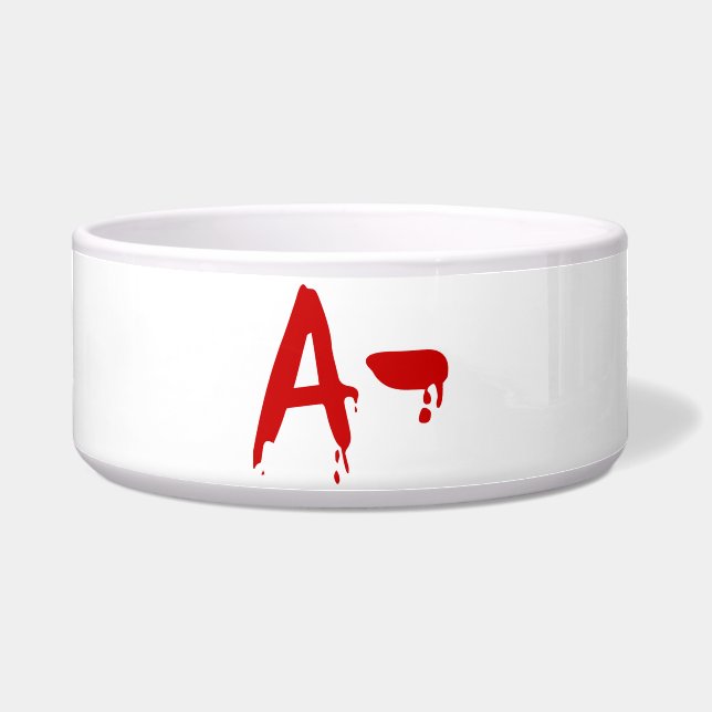 Blood Group A- Negative #Horror Hospital Bowl (Front)
