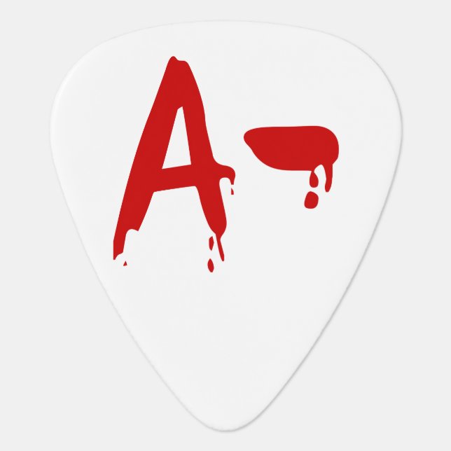 Blood Group A- Negative #Horror Hospital Guitar Pick (Front)
