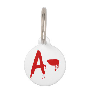 Blood Group A- Negative #Horror Hospital Pet Name Tag