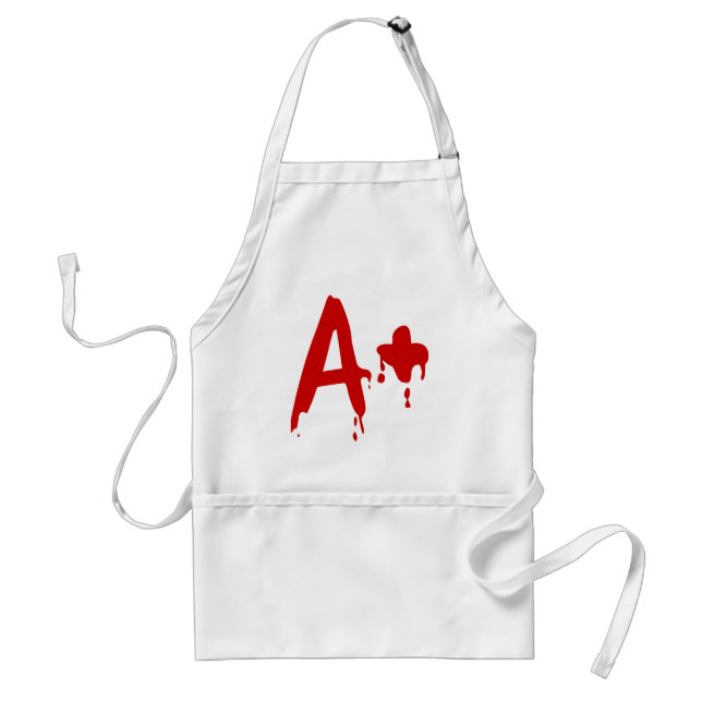 Blood Group A+ Positive #Horror Hospital Adult Apron (Front)