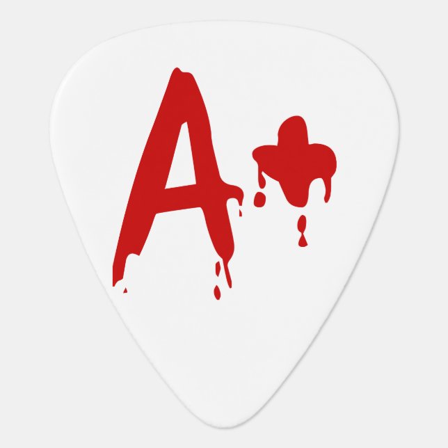 Blood Group A+ Positive #Horror Hospital Guitar Pick (Front)