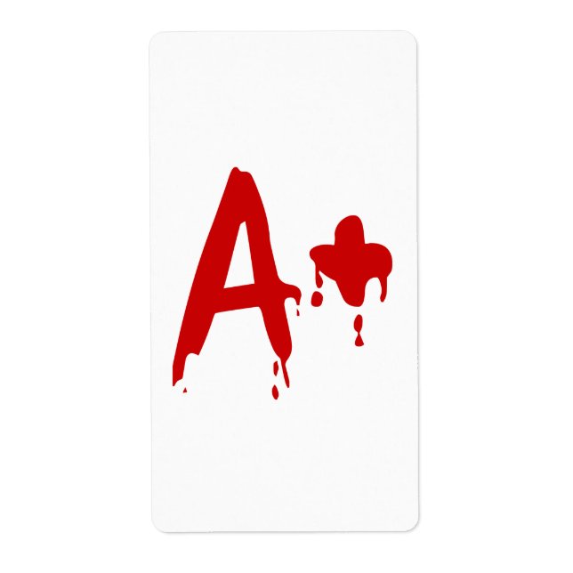 Blood Group A+ Positive #Horror Hospital Label (Front)