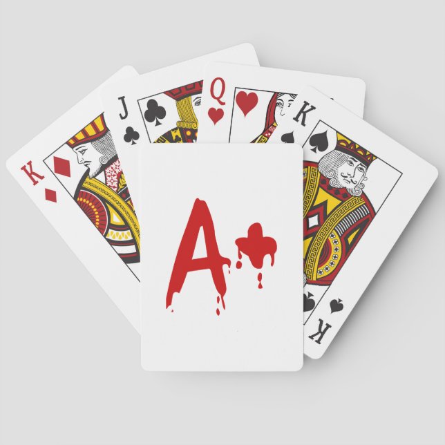 Blood Group A+ Positive #Horror Hospital Poker Cards (Back)
