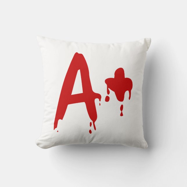 Blood Group A+ Positive #Horror Hospital Throw Pillow (Front)
