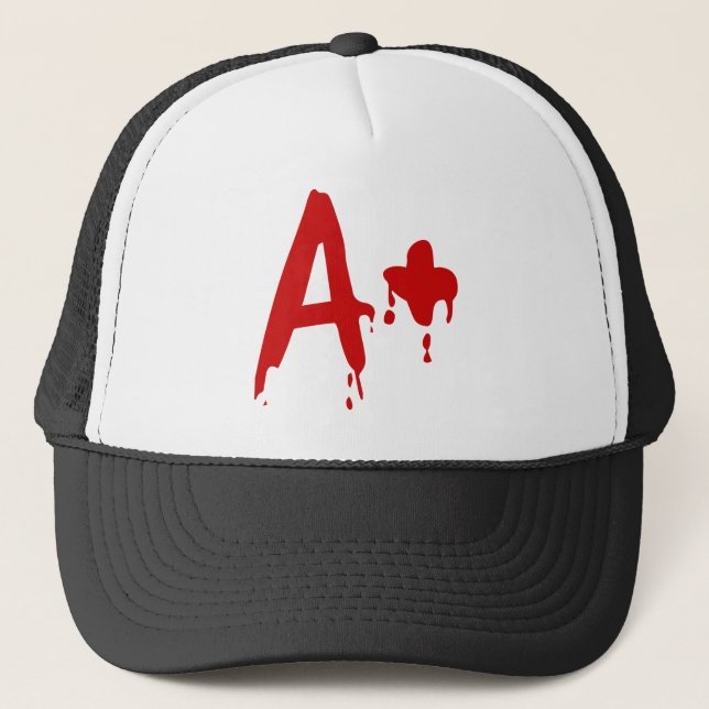 Blood Group A+ Positive #Horror Hospital Trucker Hat (Front)
