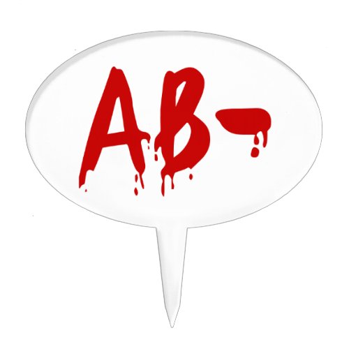 Blood Group AB_ Negative Horror Hospital Cake Topper