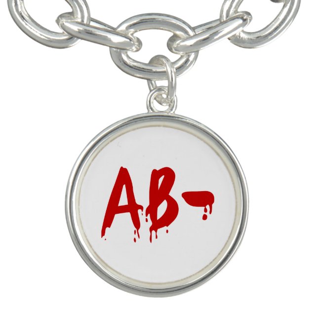 Blood Group AB- Negative #Horror Hospital Charm Bracelet (Design)
