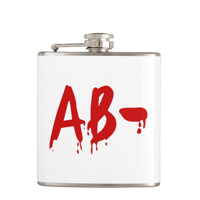 Blood Group AB- Negative #Horror Hospital Flask (Front)
