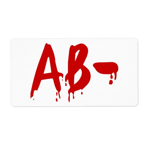 Blood Group AB_ Negative Horror Hospital Label