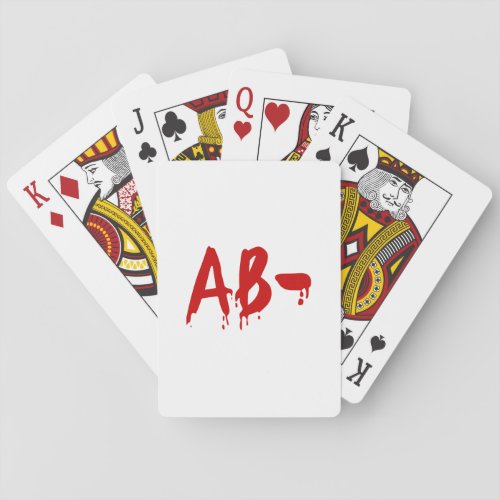 Blood Group AB_ Negative Horror Hospital Poker Cards