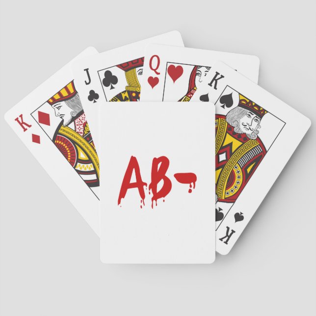 Blood Group AB- Negative #Horror Hospital Poker Cards (Back)