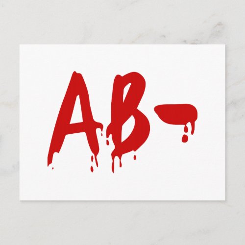 Blood Group AB_ Negative Horror Hospital Postcard