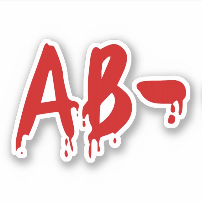Blood Group AB- Negative #Horror Hospital Sticker (Front)