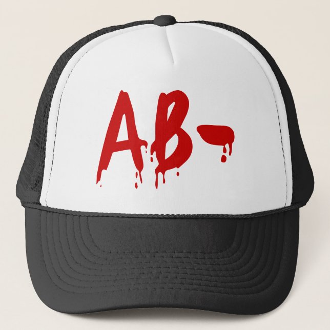 Blood Group AB- Negative #Horror Hospital Trucker Hat (Front)