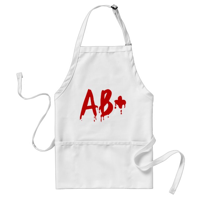 Blood Group AB+ Positive #Horror Hospital Adult Apron (Front)