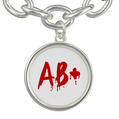 Blood Group AB Positive Horror Hospital Charm Bracelet