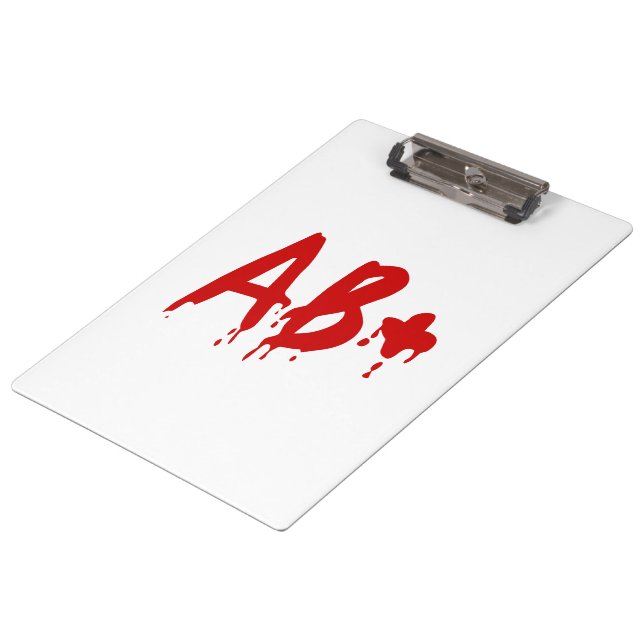 Blood Group AB+ Positive #Horror Hospital Clipboard (Angled)