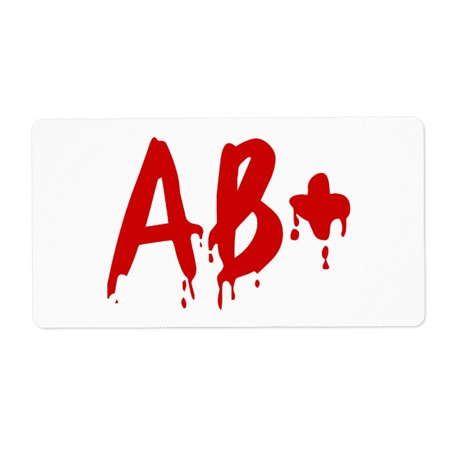 Blood Group AB+ Positive #Horror Hospital Label (Front)