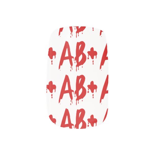 Blood Group AB Positive Horror Hospital Minx Nail Wraps