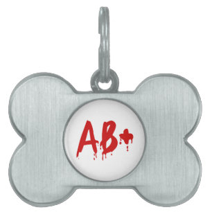 Blood Group AB+ Positive #Horror Hospital Pet ID Tag