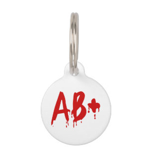 Blood Group AB+ Positive #Horror Hospital Pet Name Tag