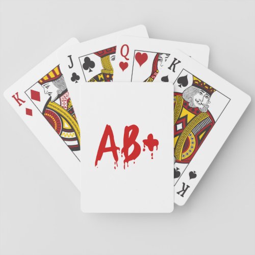 Blood Group AB Positive Horror Hospital Poker Cards