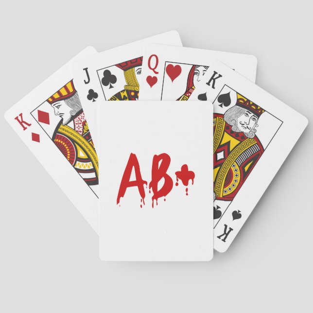 Blood Group AB+ Positive #Horror Hospital Poker Cards (Back)
