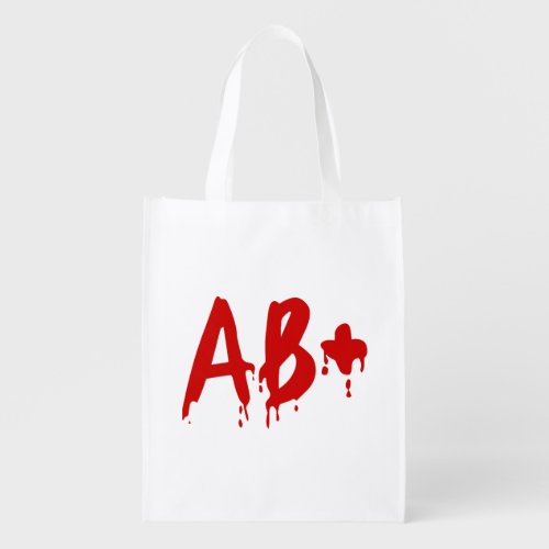 Blood Group AB Positive Horror Hospital Reusable Grocery Bag
