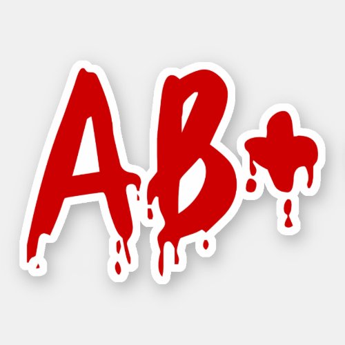 Blood Group AB Positive Horror Hospital Sticker