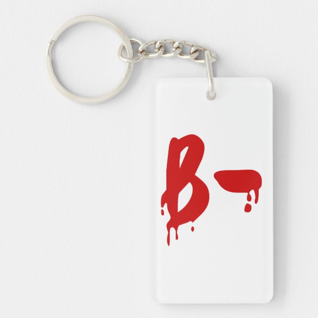 Blood Group B- Negative #Horror Hospital Keychain (Front)