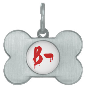 Blood Group B- Negative #Horror Hospital Pet Name Tag