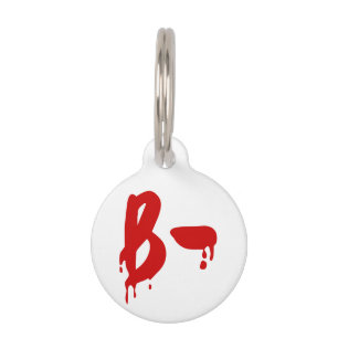 Blood Group B- Negative #Horror Hospital Pet Name Tag
