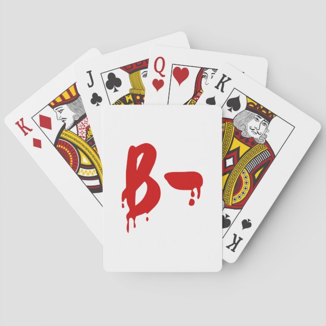 Blood Group B- Negative #Horror Hospital Poker Cards (Back)