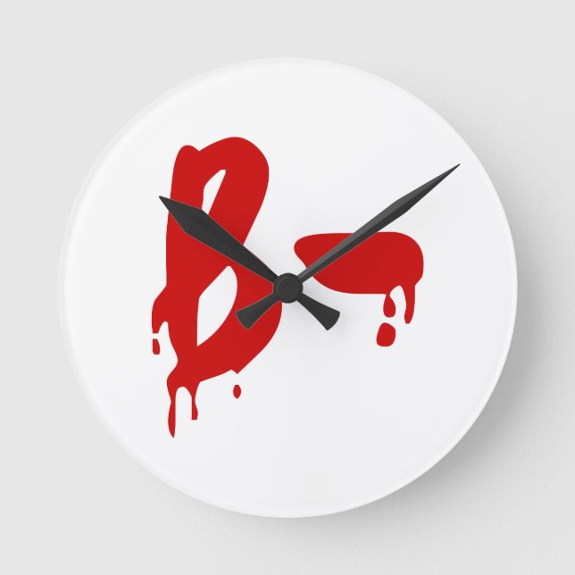 Blood Group B- Negative #Horror Hospital Round Clock (Front)