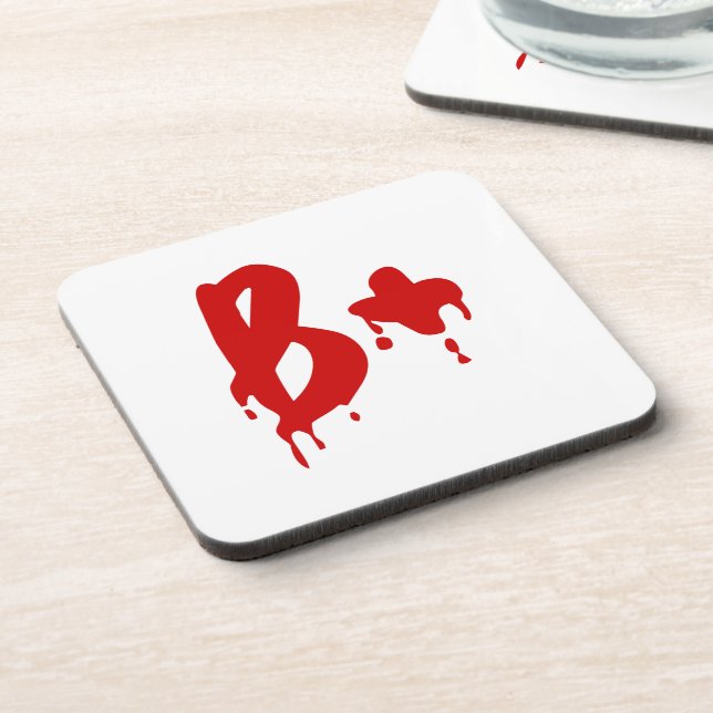 Blood Group B+ Positive #Horror Hospital Beverage Coaster (Left Side)