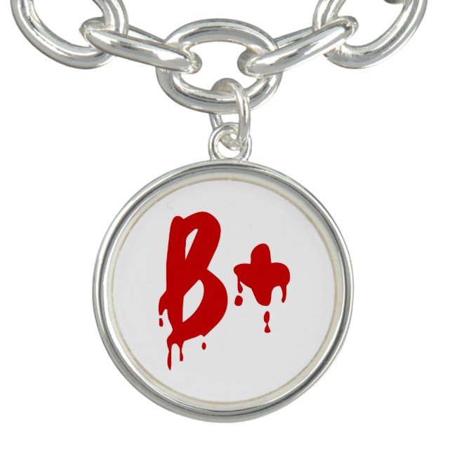 Blood Group B+ Positive #Horror Hospital Charm Bracelet (Design)