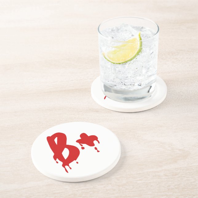 Blood Group B+ Positive #Horror Hospital Drink Coaster (Side)