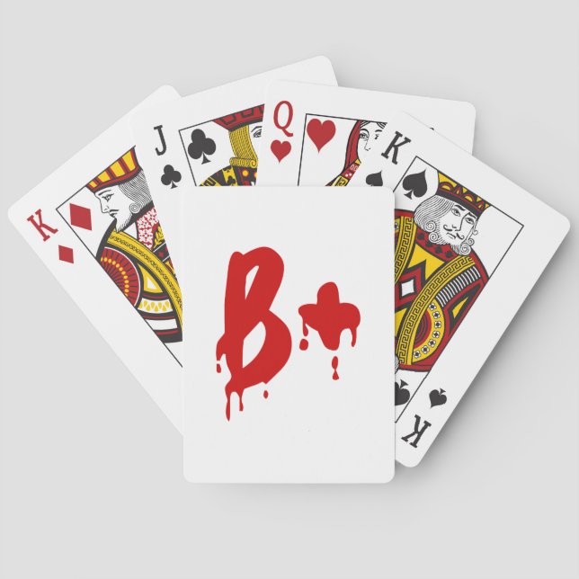 Blood Group B+ Positive #Horror Hospital Poker Cards (Back)