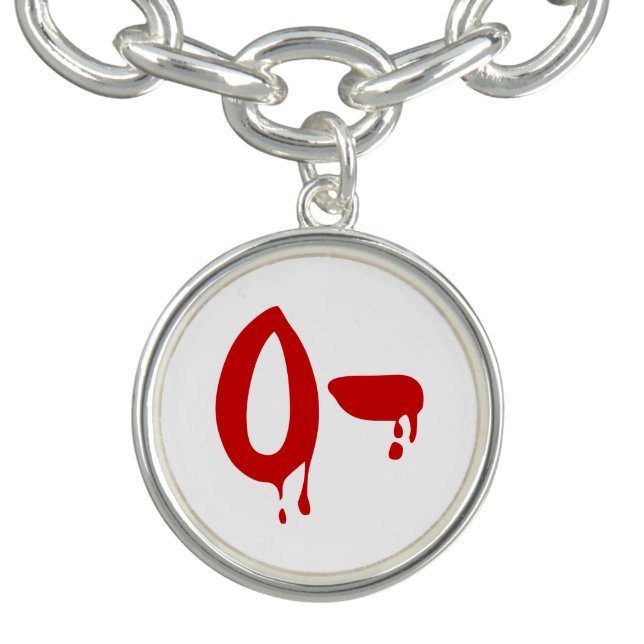 Blood Group O- Negative #Horror Hospital Charm Bracelet (Design)