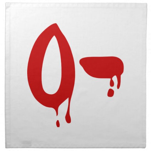 Blood Group O_ Negative Horror Hospital Cloth Napkin