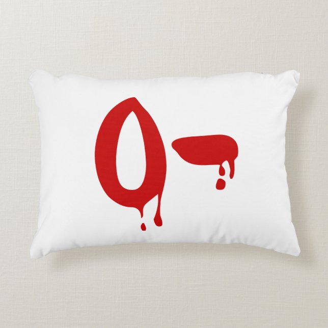 Blood Group O- Negative #Horror Hospital Decorative Pillow (Front)