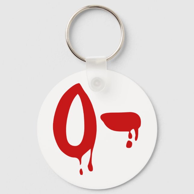 Blood Group O- Negative #Horror Hospital Keychain (Front)