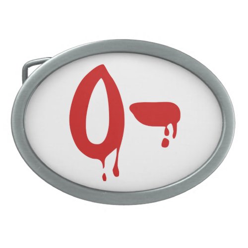 Blood Group O_ Negative Horror Hospital Oval Belt Buckle