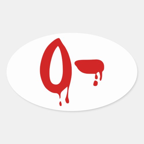 Blood Group O_ Negative Horror Hospital Oval Sticker