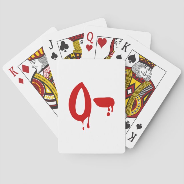 Blood Group O- Negative #Horror Hospital Poker Cards (Back)