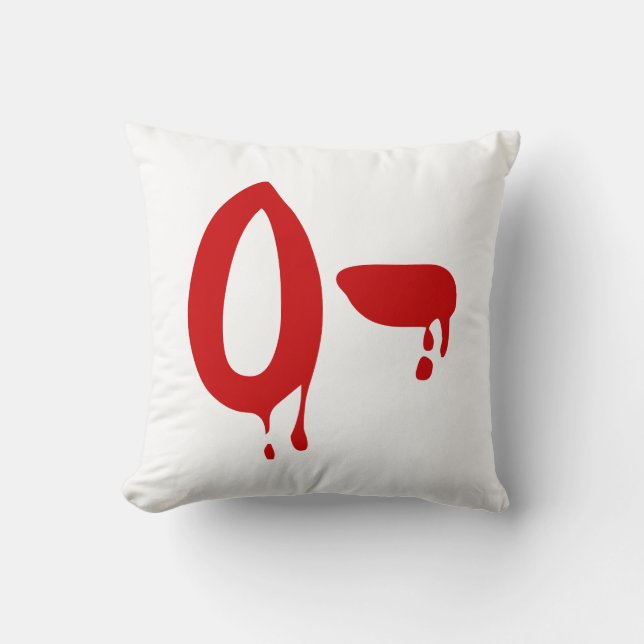 Blood Group O- Negative #Horror Hospital Throw Pillow (Front)