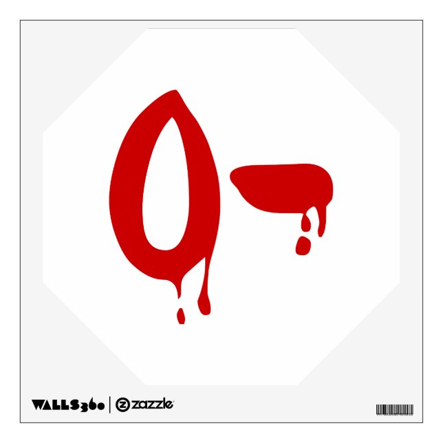 Blood Group O- Negative #Horror Hospital Wall Sticker (Front)
